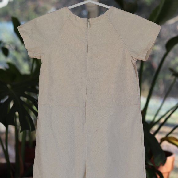 ZARA | Linen texture Cream Jumpsuit - Picture 2 of 4